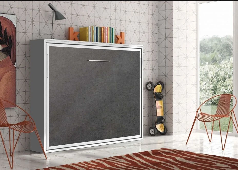 Lit Escamotable Horizontal 140x200 Cm Gris Béton Valok 3 Lit Escamotable Horizontal 140x200 Cm Gris Béton Valok