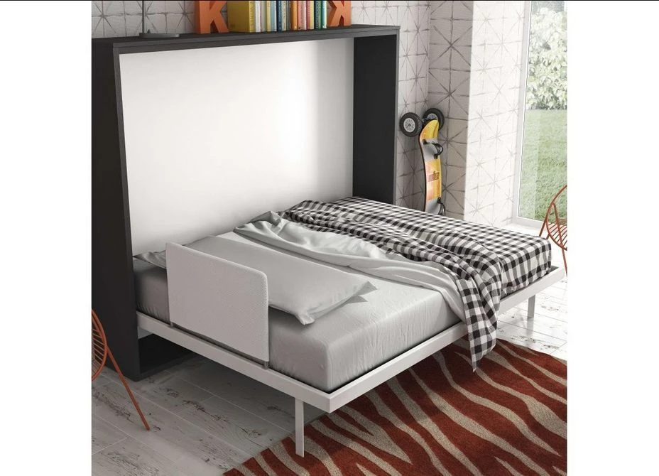 Lit Escamotable Horizontal 140x200 Cm Gris Béton Valok 6 Lit Escamotable Horizontal 140x200 Cm Gris Béton Valok – Image 4