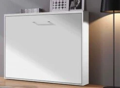 Lit Escamotable Horizontal 140x200 Cm Gris Perle Valok