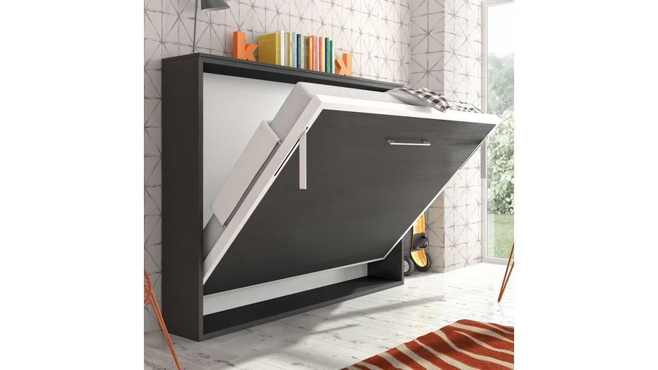 Lit Escamotable Horizontal 140x200 Cm Gris Perle Valok 5 Lit Escamotable Horizontal 140x200 Cm Gris Perle Valok – Image 3