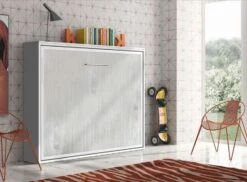 Lit Escamotable Horizontal 160x200 Cm Chêne Gris Vintage Valok