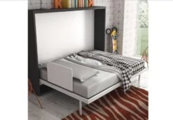 Lit Escamotable Horizontal 160x200 Cm Chêne Gris Vintage Valok -Pas Cher Lit Magasin lit escamotable horizontal 160x200 cm chene gris vintage valok 3666722041416 672084