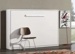 Lit Escamotable Horizontal 90x180 Cm Avec étagères Intérieures Rankar -Pas Cher Lit Magasin lit escamotable horizontal 90x180 cm avec etageres interieures rankar 3666722654494 1418169