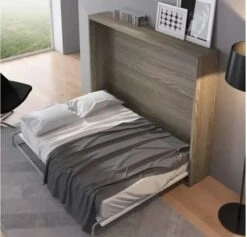 Lit Escamotable Horizontal 90x180 Cm Avec étagères Intérieures Rankar -Pas Cher Lit Magasin lit escamotable horizontal 90x180 cm avec etageres interieures rankar 3666722654494 1418170