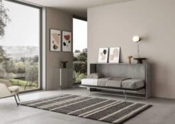 Lit Escamotable Horizontal Bois Gris Ciment Kanto 85x185 Cm -Pas Cher Lit Magasin lit escamotable horizontal bois gris ciment kanto 85x185 cm 3666722815345 1136848