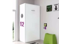 Lit Escamotable Superposé 2 Couchages 80x190 Cm Blanc Satiné Liker