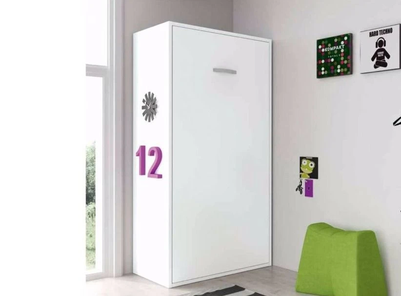 Lit Escamotable Superposé 2 Couchages 80x190 Cm Blanc Satiné Liker 3 Lit Escamotable Superposé 2 Couchages 80x190 Cm Blanc Satiné Liker