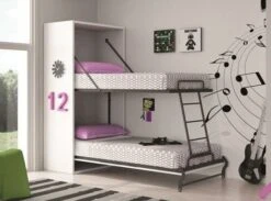 Lit Escamotable Superposé 2 Couchages 90x190 Cm Chêne Blanc Liker -Pas Cher Lit Magasin lit escamotable superpose 2 couchages 90x190 cm chene blanc liker 3666722043601 671857