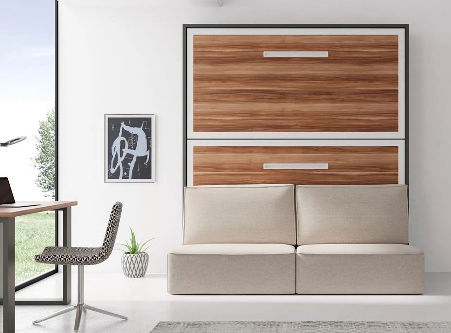 Lit Escamotable Superposé 90x200 Cm Avec Canapé En Tissu Ivano 3 Lit Escamotable Superposé 90x200 Cm Avec Canapé En Tissu Ivano