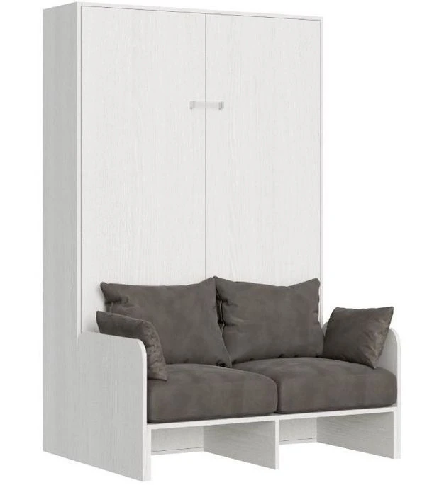 Lit Escamotable Vertical Avec Canapé Frêne Blanc Mat 120x190 Cm Kanto 3 Lit Escamotable Vertical Avec Canapé Frêne Blanc Mat 120x190 Cm Kanto