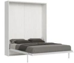 Lit Escamotable Vertical Bois Blanc Kanto 160x190 Cm