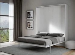 Lit Escamotable Vertical Bois Blanc Kanto 160x190 Cm -Pas Cher Lit Magasin lit escamotable vertical bois blanc kanto 160x190 cm 8050598026731 671492