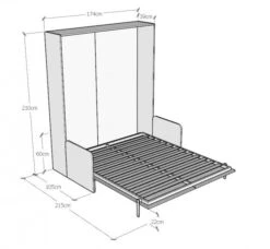 Lit Escamotable Vertical Bois Frêne Blanc 160x190 Cm Avec Canapé Kanto -Pas Cher Lit Magasin lit escamotable vertical bois frene blanc 160x190 cm avec canape kanto 8050598026830 1315675