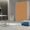Lit Escamotable Vertical Frêne Blanc Et Porte Orange Kanto 120x190 Cm -Pas Cher Lit Magasin lit escamotable vertical frene blanc et porte orange kentaro 120x190 cm 3666722809450 691412