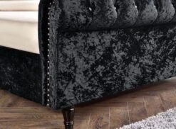 Lit Moderne Tête De Lit Haute Capitonnée Tissu Noir Kapy 160x200 Cm -Pas Cher Lit Magasin lit moderne tete de lit haute capitonnee tissu noir kapy 160x200 cm 3666722586245 589799