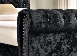 Lit Moderne Tête De Lit Haute Capitonnée Tissu Noir Kapy 160x200 Cm -Pas Cher Lit Magasin lit moderne tete de lit haute capitonnee tissu noir kapy 160x200 cm 3666722586245 589800