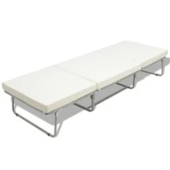 Lit Pliable Avec Matelas Blanc Acier 70x200 Cm 12 Lit Pliable Avec Matelas Blanc Acier 70x200 Cm -Pas Cher Lit Magasin lit pliable avec matelas blanc acier 70x200 cm 8718475525936 772648