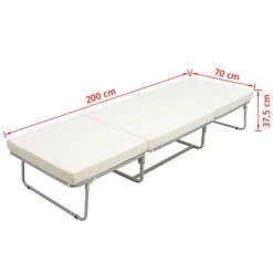Lit Pliable Avec Matelas Blanc Acier 70x200 Cm 18 Lit Pliable Avec Matelas Blanc Acier 70x200 Cm -Pas Cher Lit Magasin lit pliable avec matelas blanc acier 70x200 cm 8718475525936 772654