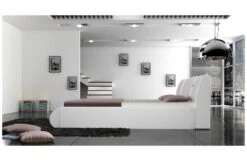 Lit Design Coffre 140x190 Cm Similicuir Blanc Et Métal Ange 12 Lit Design Coffre 140x190 Cm Similicuir Blanc Et Métal Ange -Pas Cher Lit Magasin nova lit coffre design similicuir blanc 140x190 cm 3666722586498 353030