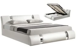Lit Design Coffre 160x200 Cm Similicuir Blanc Et Métal Ange 10 Lit Design Coffre 160x200 Cm Similicuir Blanc Et Métal Ange -Pas Cher Lit Magasin nova lit coffre design similicuir blanc 160x200 cm 3666722586481 353032