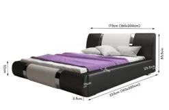 Lit Coffre Design 180x200 Cm Similicuir Noir Et Métal Ange -Pas Cher Lit Magasin nova lit coffre design similicuir noir 180x200 cm 3666722586467 353011