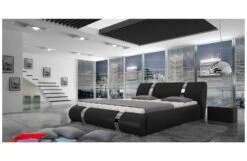 Lit Coffre Design 180x200 Cm Similicuir Noir Et Métal Ange -Pas Cher Lit Magasin nova lit coffre design similicuir noir 180x200 cm 3666722586467 353013