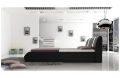 Lit Coffre Design 180x200 Cm Similicuir Noir Et Métal Ange -Pas Cher Lit Magasin nova lit coffre design similicuir noir 180x200 cm 3666722586467 353015