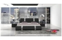 Lit Coffre Design 180x200 Cm Similicuir Noir Et Métal Ange -Pas Cher Lit Magasin nova lit coffre design similicuir noir 180x200 cm 3666722586467 353016
