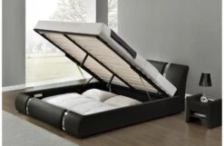 Lit Coffre Design 180x200 Cm Similicuir Noir Et Métal Ange -Pas Cher Lit Magasin nova lit coffre design similicuir noir 180x200 cm 3666722586467 353017