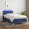 Sommier Tapissier Avec Matelas Et LED Bleu 80x200cm Tissu -Pas Cher Lit Magasin sommier tapissier avec matelas et led bleu 80x200cm tissu 8720287371991 1497664