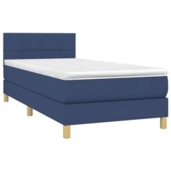 Sommier Tapissier Avec Matelas Et LED Bleu 80x200cm Tissu -Pas Cher Lit Magasin sommier tapissier avec matelas et led bleu 80x200cm tissu 8720287371991 1497666