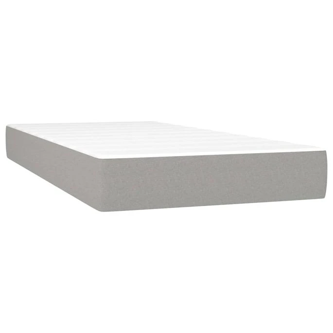 Sommier Tapissier Matelas Et LED Gris Clair 200x200 Cm Tissu 8 Sommier Tapissier Matelas Et LED Gris Clair 200x200 Cm Tissu – Image 6